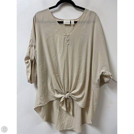 Top Short Sleeve By Chicos In Cream, Size: Xl