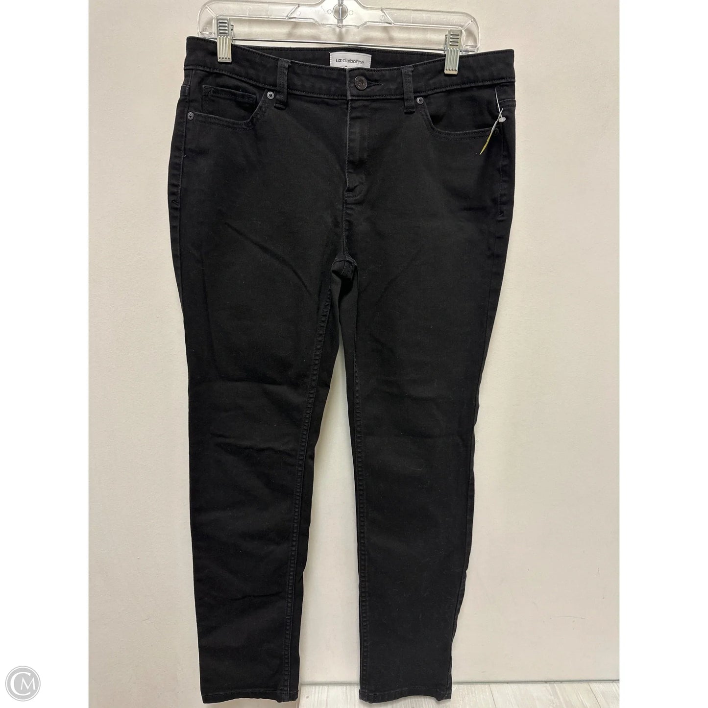 Jeans Skinny By Liz Claiborne In Black Denim, Size: 10