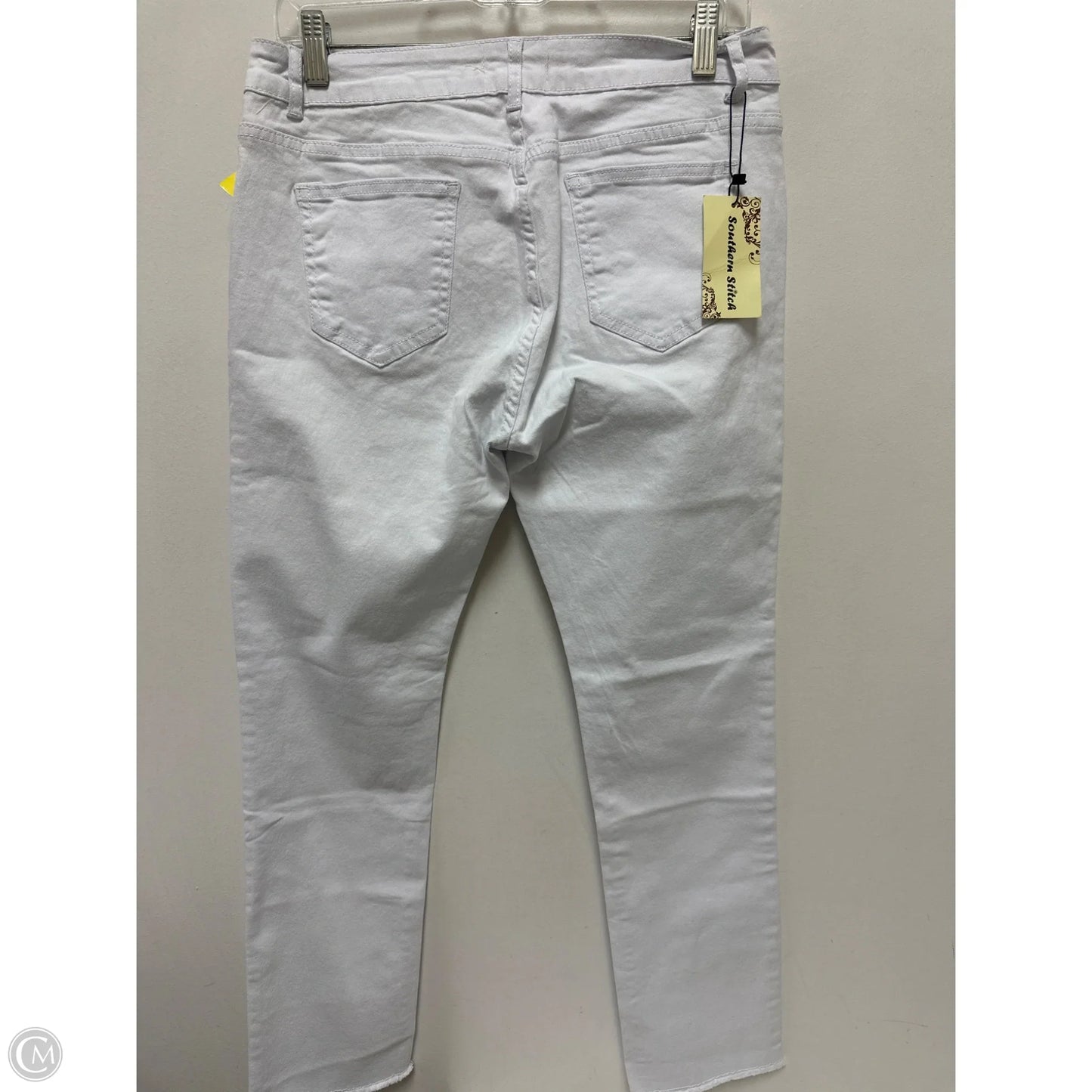 Jeans Skinny By Southern Stitch In White Denim, Size: 10