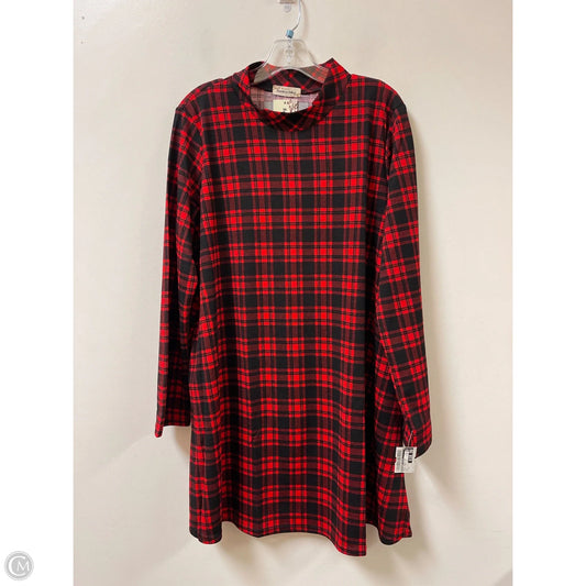 Dress Casual Short By Southern Stitch In Black & Red, Size: Xl