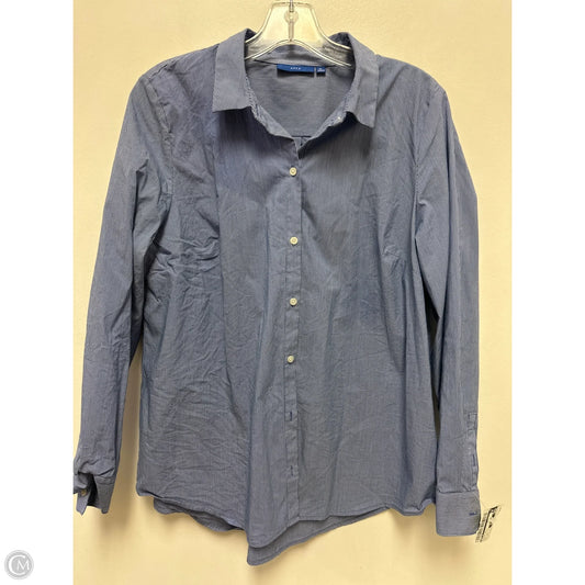 Blouse Long Sleeve By Apt 9 In Blue & White, Size: Xl