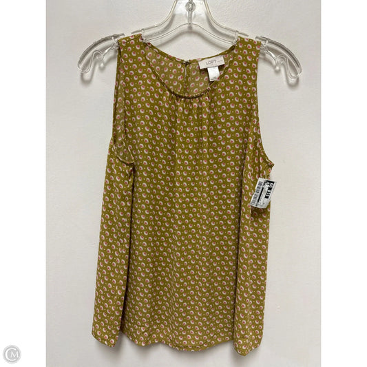 Top Sleeveless By Loft In Green, Size: Mp