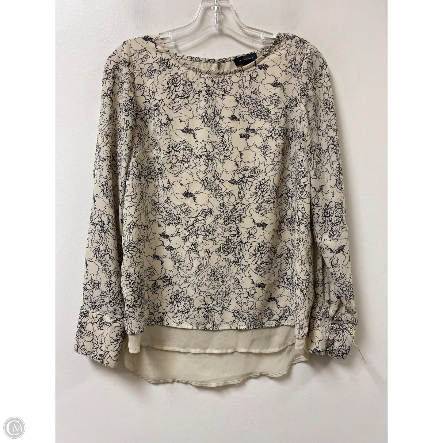 Top Long Sleeve By Limited In Black & Cream, Size: Xs