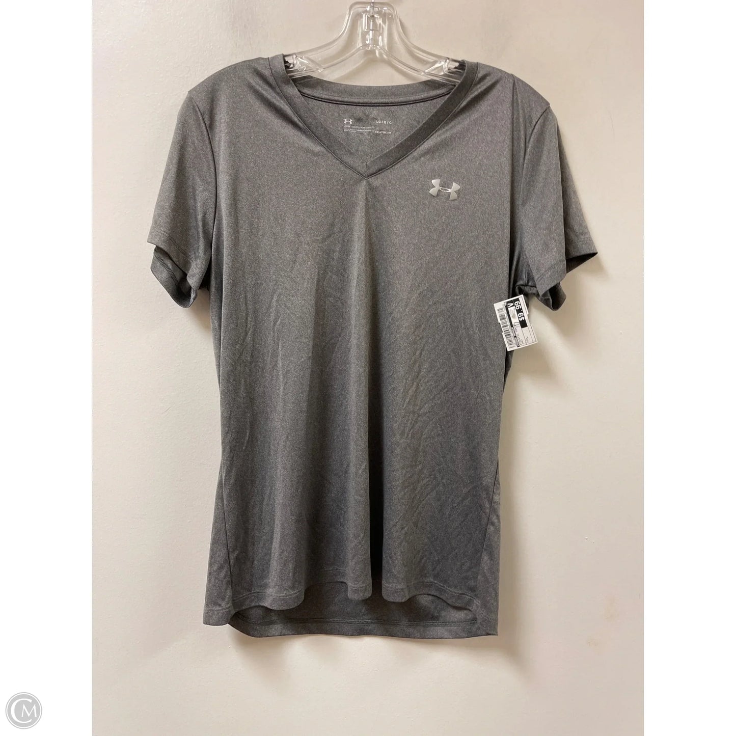 Athletic Top Short Sleeve By Under Armour In Grey, Size: L