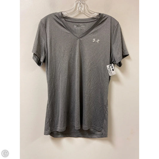 Athletic Top Short Sleeve By Under Armour In Grey, Size: L