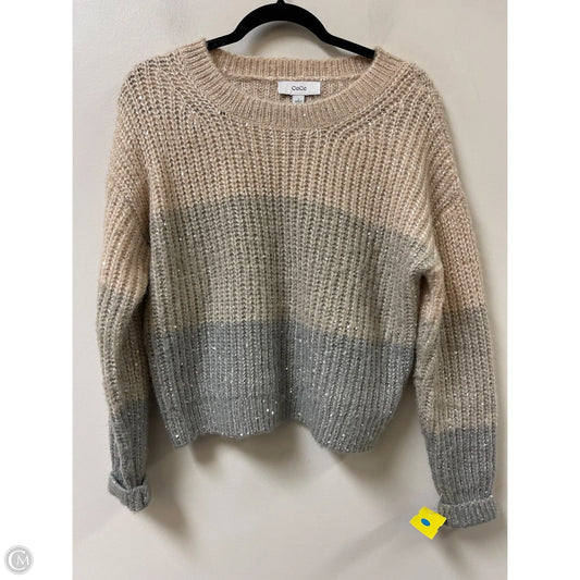 Sweater By Cece In Cream & Grey, Size: S