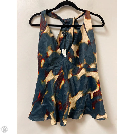 Top Sleeveless By Banana Republic In Blue & Cream, Size: L