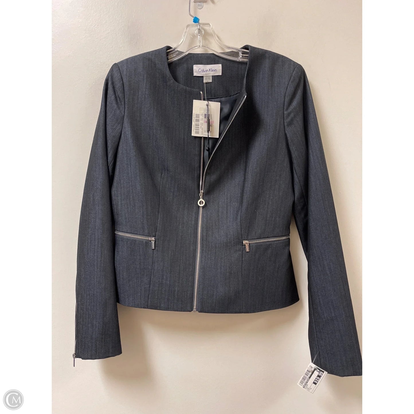 Blazer By Calvin Klein In Grey, Size: S