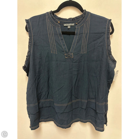 Top Sleeveless By Adrianna Papell In Navy, Size: L