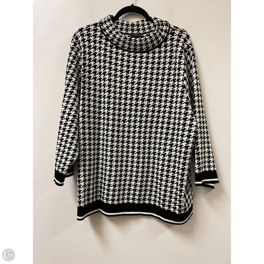 Sweater By Talbots In Black & White, Size: 3x