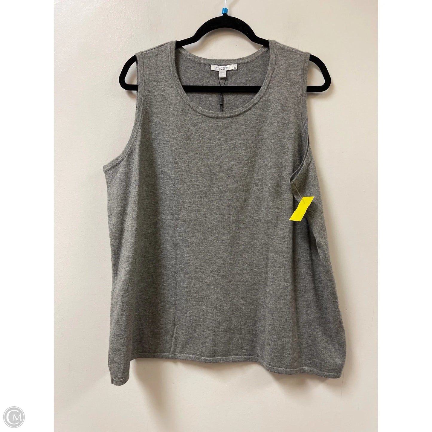 Top Sleeveless By Chicos In Grey, Size: 1x