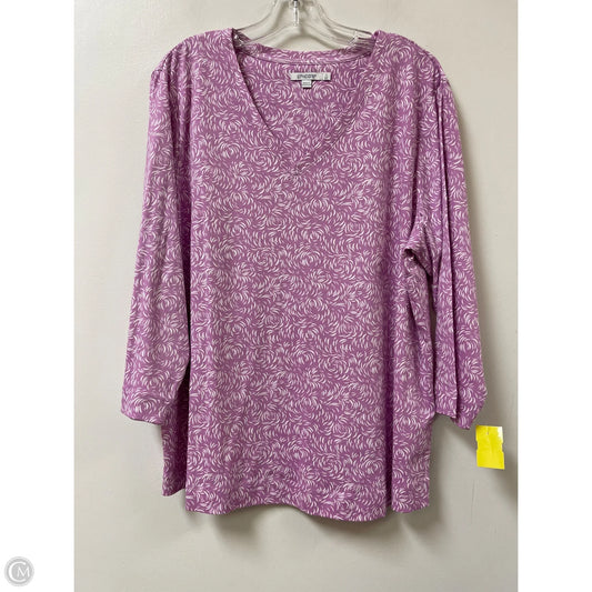 Top Long Sleeve By Chicos In Purple & White, Size: 1x