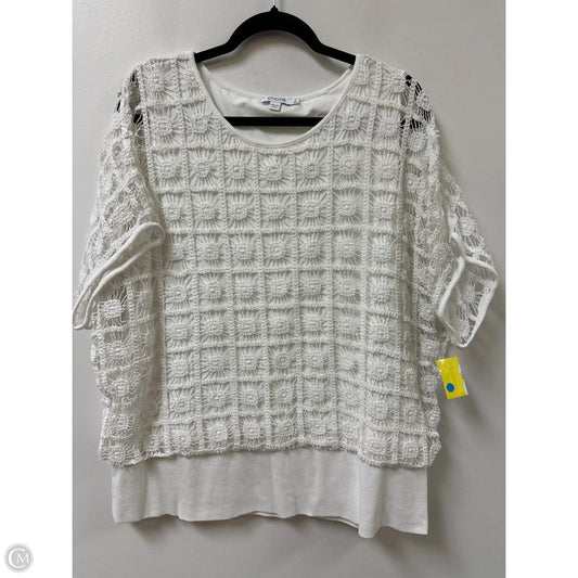 Top Short Sleeve By Chicos In White, Size: 1x