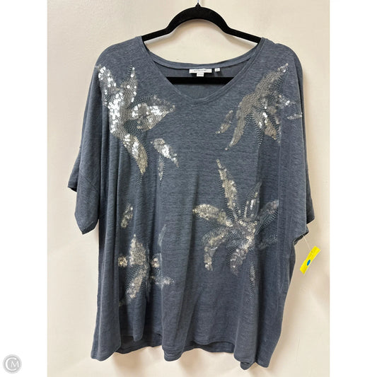 Top Short Sleeve By Chicos In Grey, Size: 1x