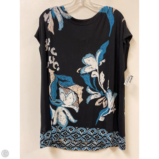 Top Short Sleeve By Chicos In Black & Blue, Size: 1x