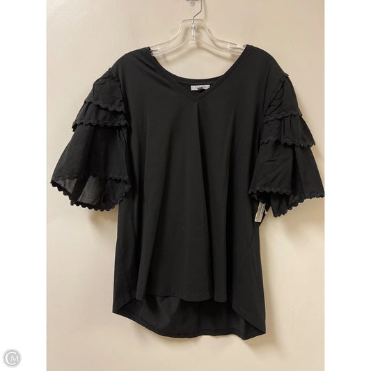 Top Short Sleeve By Chicos In Black, Size: 1x