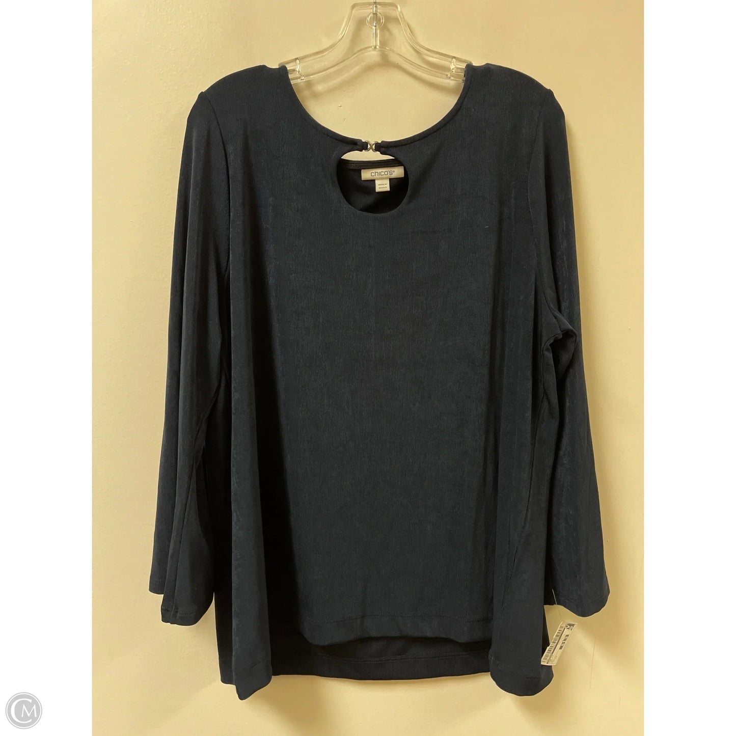 Top Long Sleeve By Chicos In Navy, Size: 1x