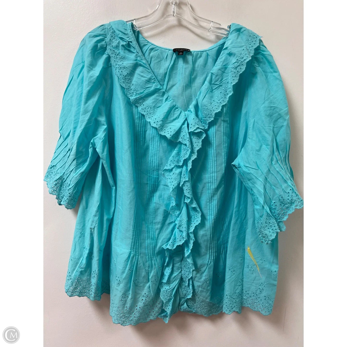 Top Short Sleeve By Talbots In Blue, Size: 2x