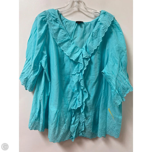 Top Short Sleeve By Talbots In Blue, Size: 2x