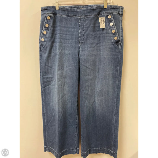Jeans Wide Leg By Chicos In Blue Denim, Size: 20
