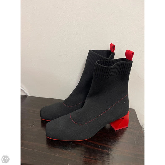 Boots Ankle Heels By Vivaia In Black & Red, Size: 9