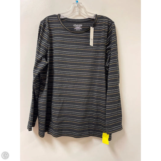 Top Long Sleeve By Chicos In Black & Gold, Size: Xl