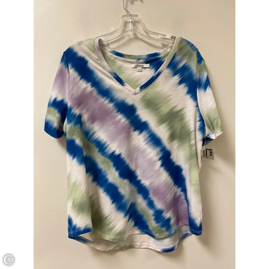 Top Short Sleeve By Chicos In Blue & Green, Size: L