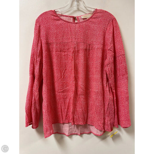 Top Long Sleeve By Michael By Michael Kors In Red & White, Size: M