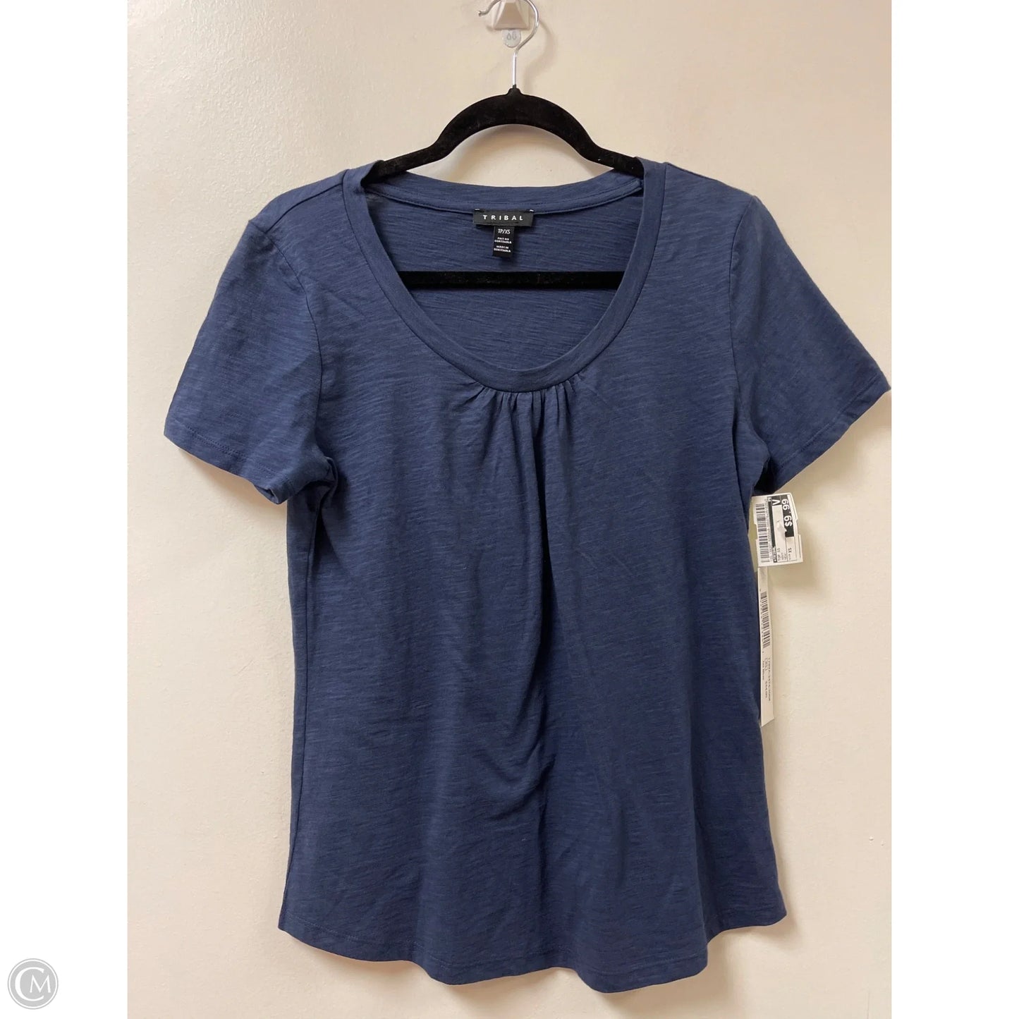 Top Short Sleeve By Tribal In Navy, Size: Xs