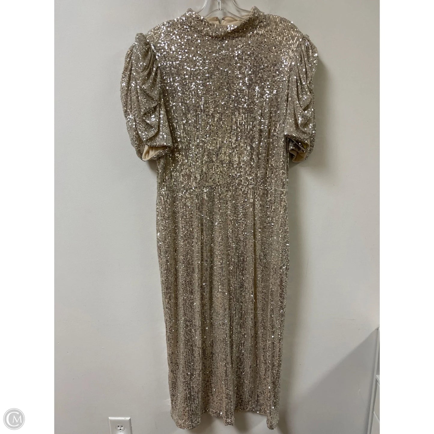 Dress Party Midi By H&m In Silver, Size: L