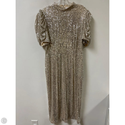 Dress Party Midi By H&m In Silver, Size: L