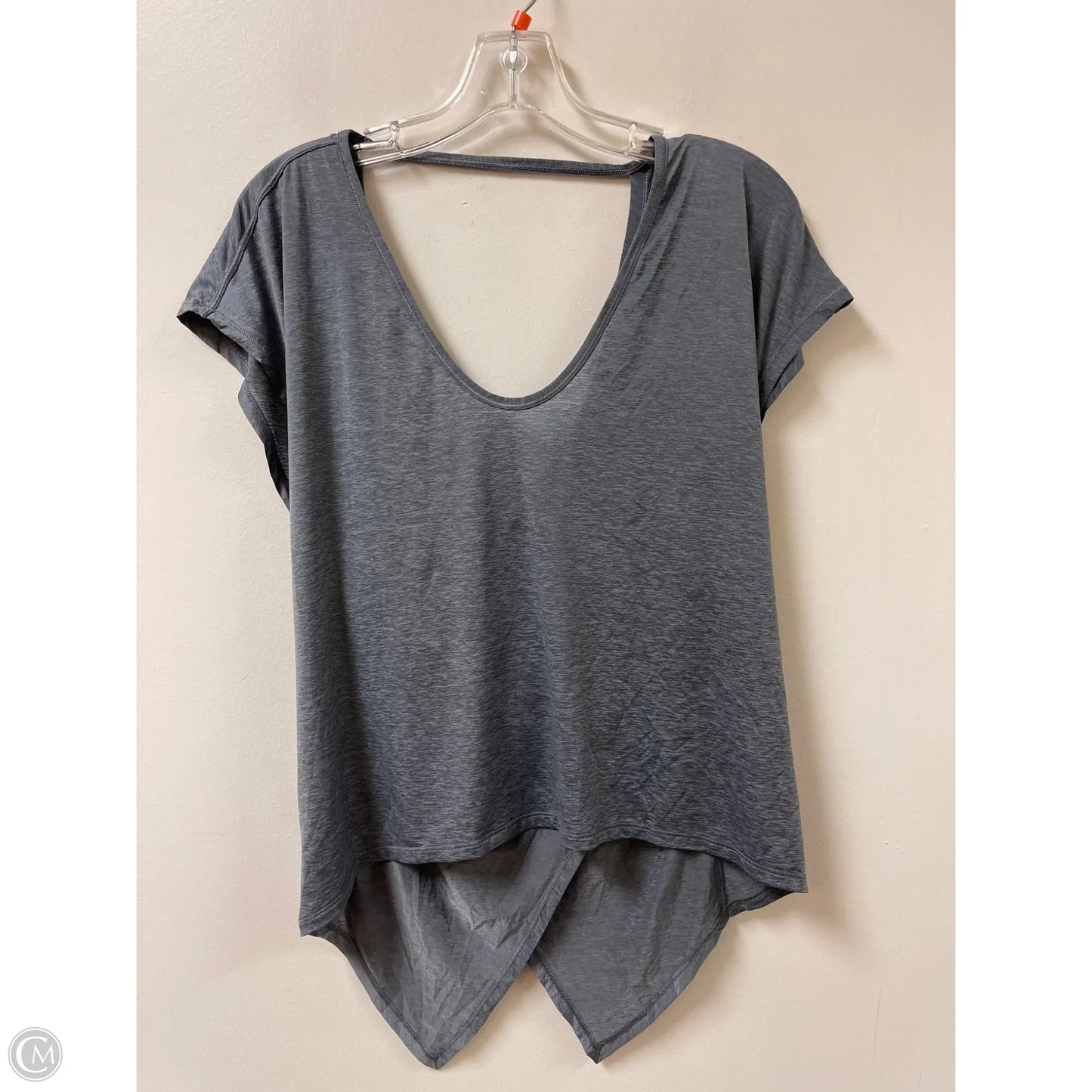 Athletic Top Short Sleeve By Lululemon In Grey, Size: S