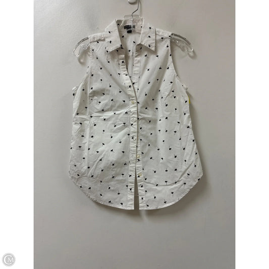 Blouse Sleeveless By Ann Taylor In Black & White, Size: Mp