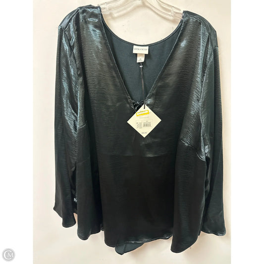 Top Long Sleeve By Ava & Viv In Grey, Size: 3x