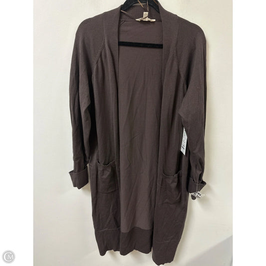 Sweater Cardigan By Terra & Sky In Brown, Size: 1x