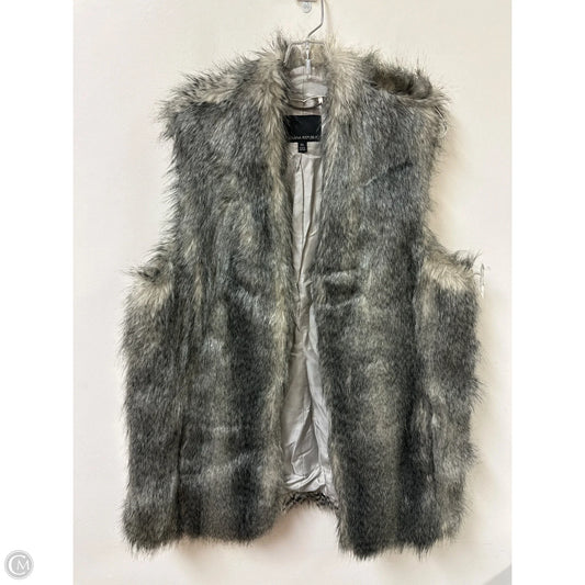 Vest Faux Fur & Sherpa By Banana Republic In Grey, Size: Xl