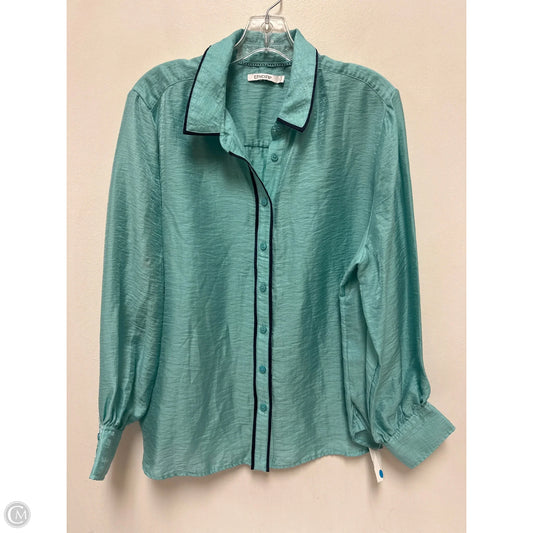 Blouse Long Sleeve By Chicos In Blue, Size: Xl