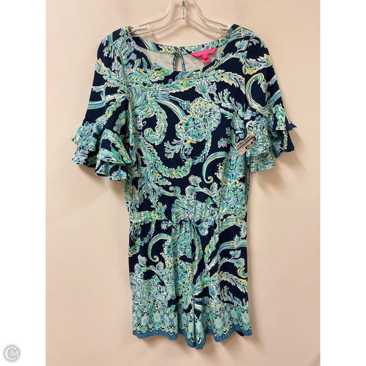 Romper Designer By Lilly Pulitzer In Blue & Green, Size: S
