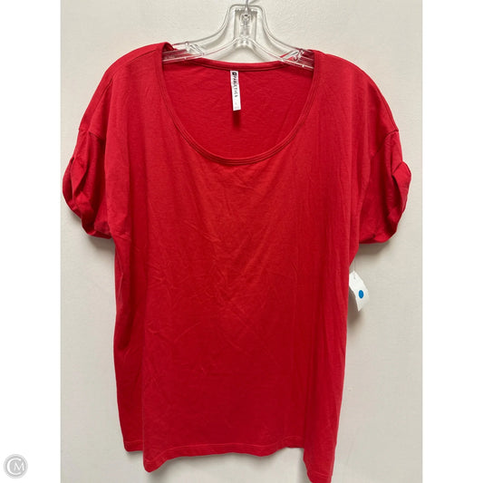 Athletic Top Short Sleeve By Fabletics In Red, Size: L