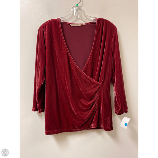 Top Long Sleeve By Soft Surroundings In Red, Size: Lp