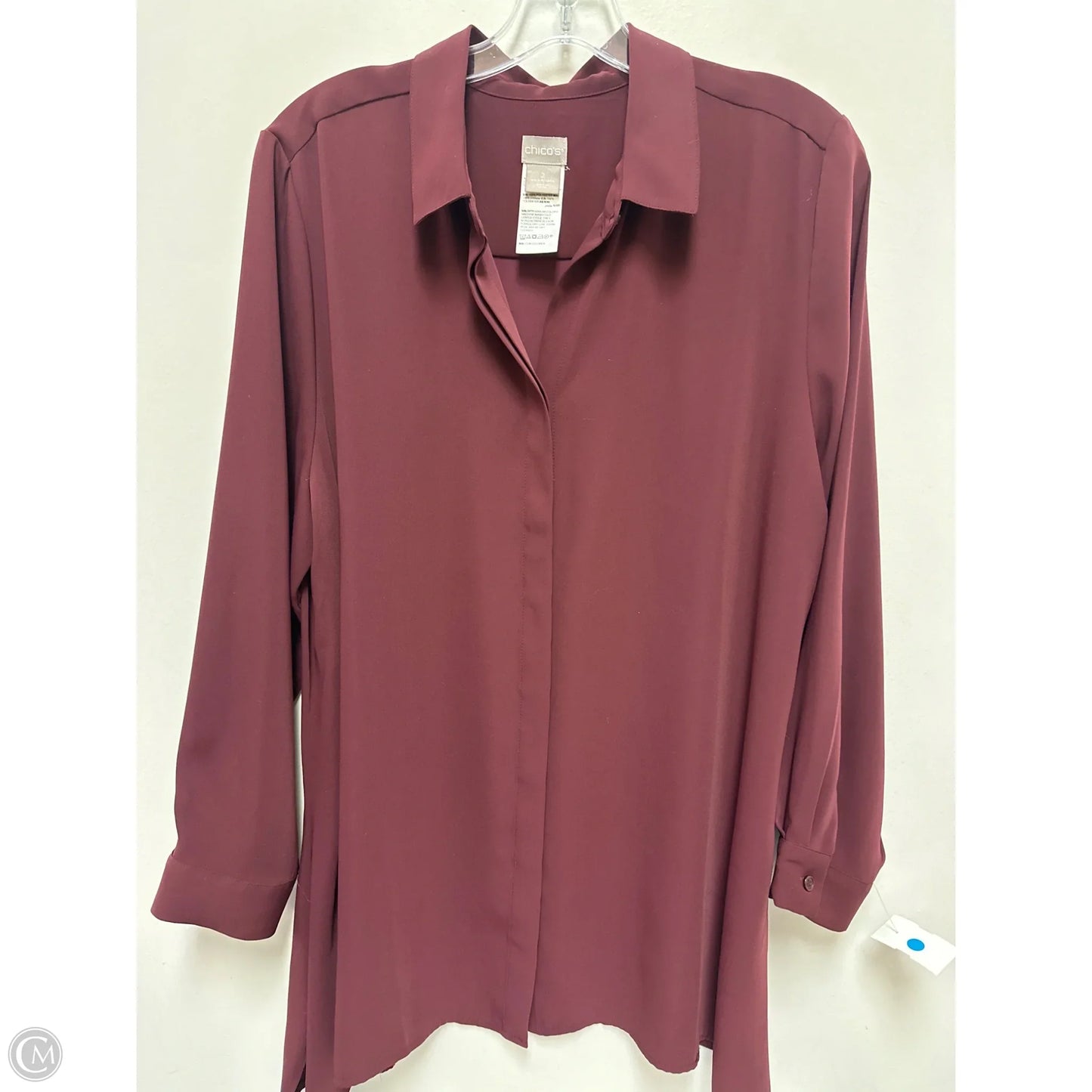 Tunic Long Sleeve By Chicos In Red, Size: L