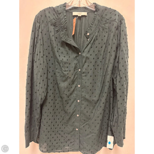 Blouse Sleeveless By Loft In Green, Size: Xl