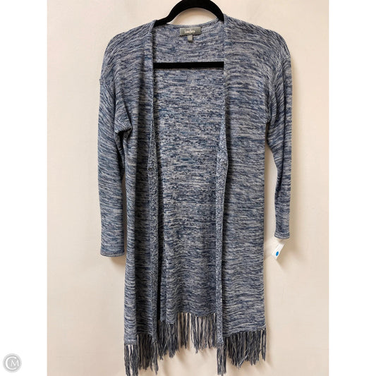 Sweater Cardigan Designer By Neiman Marcus In Blue & White, Size: S