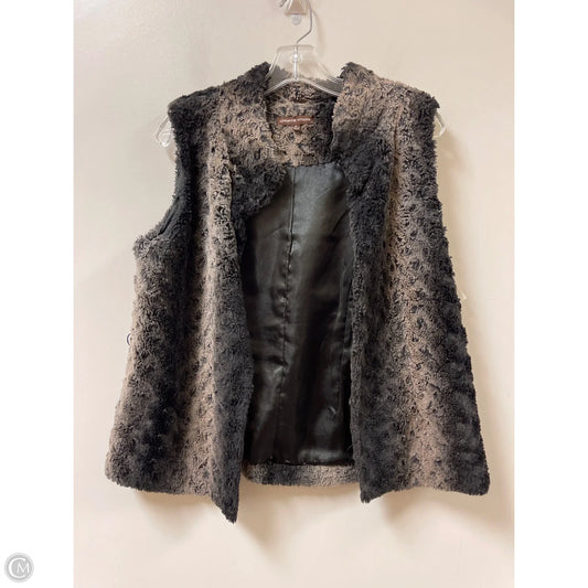 Vest Faux Fur & Sherpa By Adrienne Vittadini In Brown, Size: M