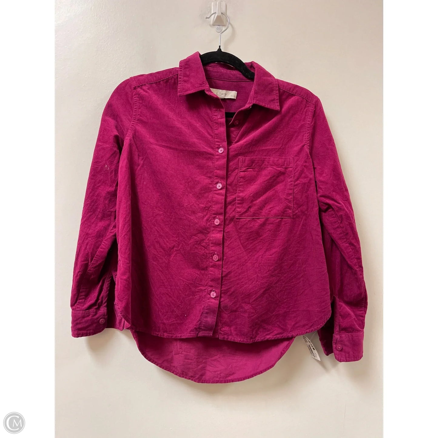 Blouse Long Sleeve By Loft In Purple, Size: Xsp
