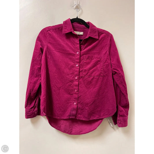Blouse Long Sleeve By Loft In Purple, Size: Xsp