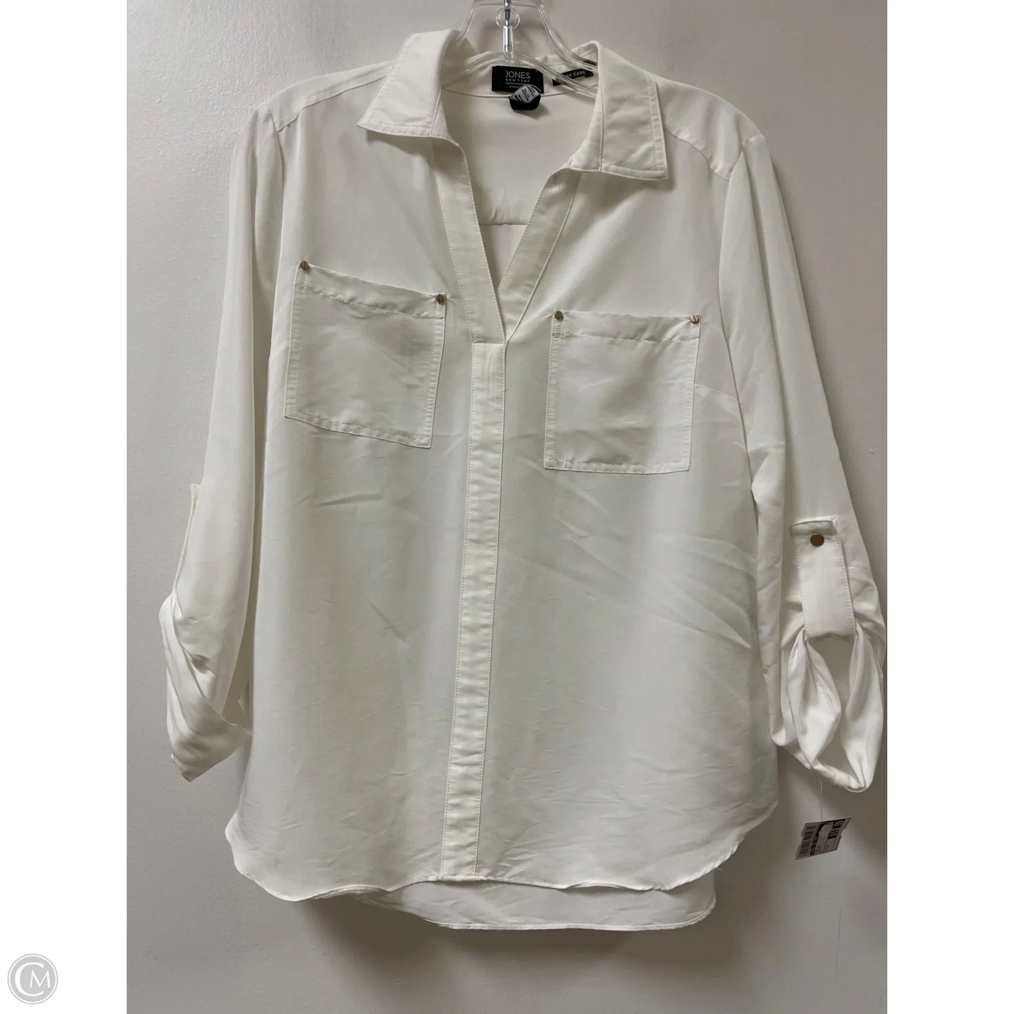 Top Long Sleeve By Jones New York In White, Size: M