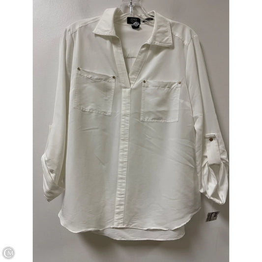 Top Long Sleeve By Jones New York In White, Size: M