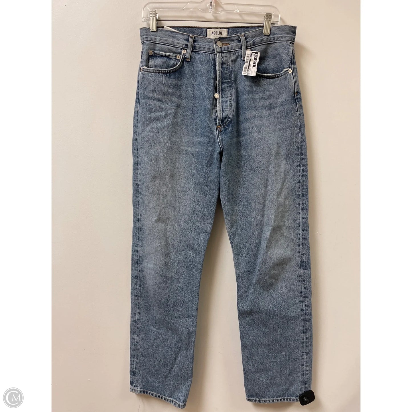 Jeans Straight By Agolde In Blue Denim, Size: 6
