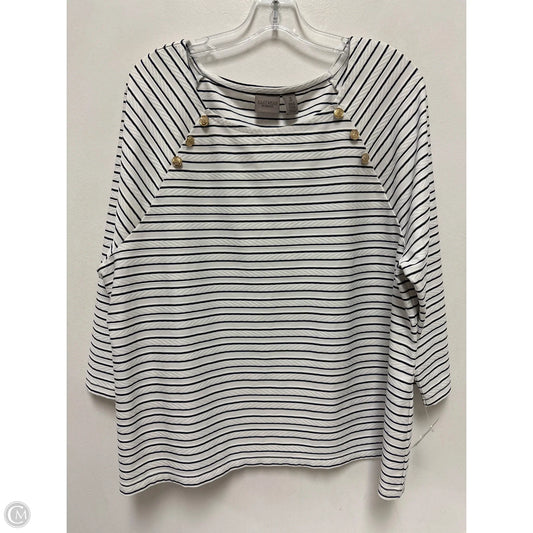 Top Long Sleeve By Chicos In Striped Pattern, Size: Xl